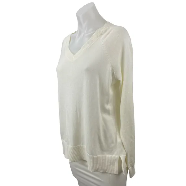 Lucky Brand Cloud Soft Women's Cream V Neck Long Sleeve Sweatshirt Sweater Top S - Image 2