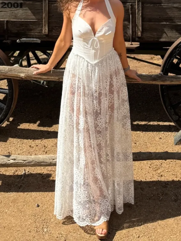 For Love & Lemons Sonnet Lace Maxi Dress White Small NEW $389 Bride Bridal - Image 4