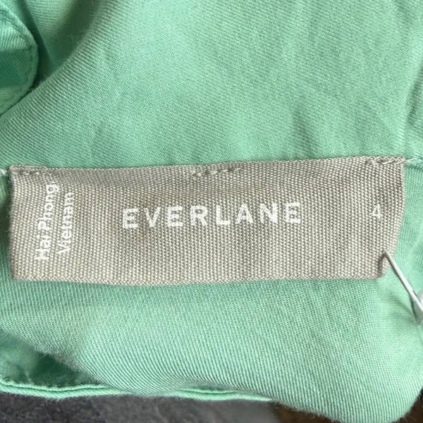 Everlane The Wing-Shoulder Mockneck Top Jade Green Cotton Blouse Size 4 NEW - Image 3