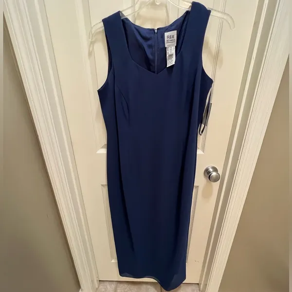 R&M Richard's 2 piece jacket dress, maxi length. Color is Slate. Size 14. NWT - Image 6