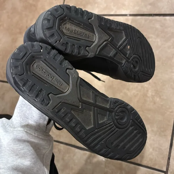 New Balance 550 Black on Black Basketball Court Lifestyle Sneaker - Image 5