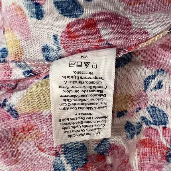 Time and Tru Pink‎ Floral Ruffle Tank Top Size S Small 4-6 Sleeveless - Image 5