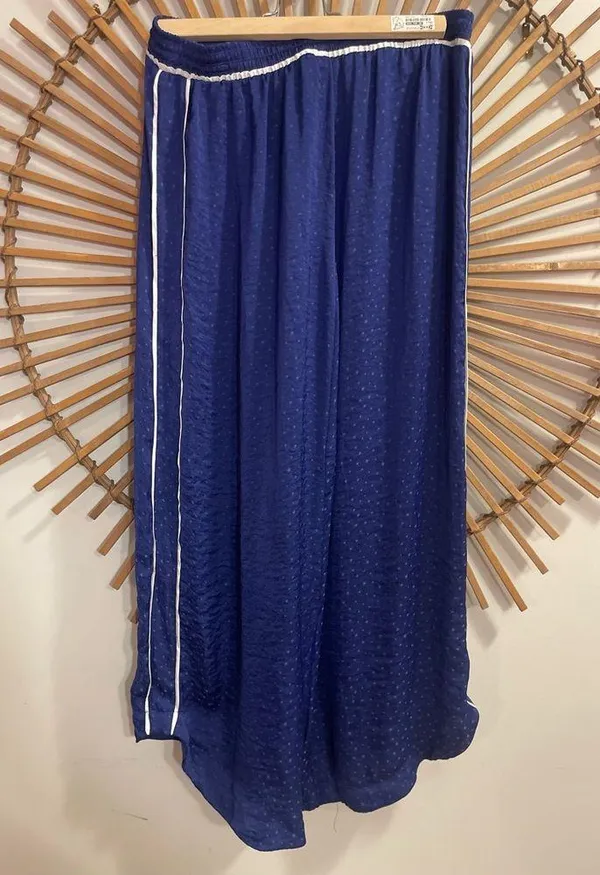 Women’s Free People Dark Blue Wide Leg Silky Pants w/ Pinstripe Elastic Waist ⭐️ - Image 8