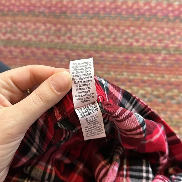 Victorias Secret Red Christmas Plaid Flannel Pajama Pants Lounge - Image 3