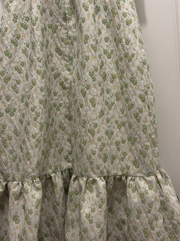 Green floral midi dress size small - Image 9