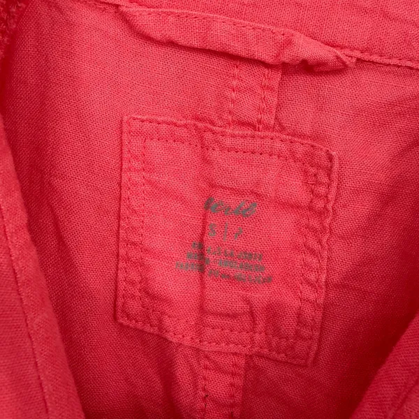 Aerie Women Small Coral Pink Linen‎ Viscose Blend Oversized Button Down Shirt - Image 3