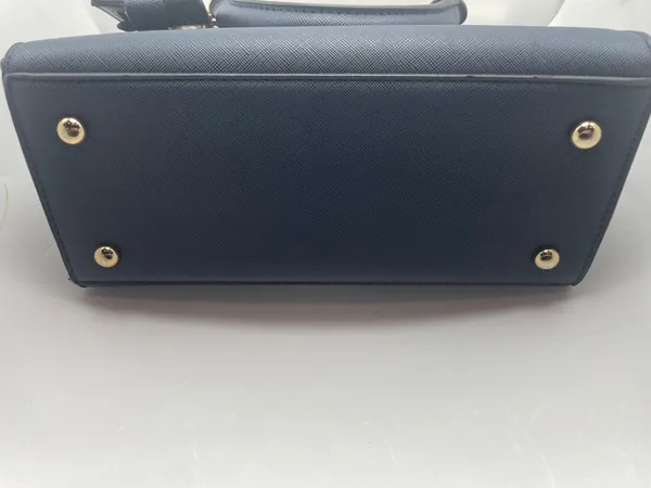 Dune London Navy Blue Structured Satchel Handbag Gold Hardware Women's Purse - N - Image 5