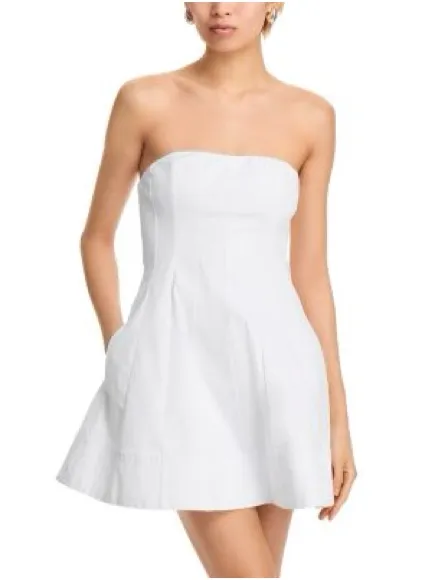 AQUA Strapless Paneled Mini Dress - Image 5