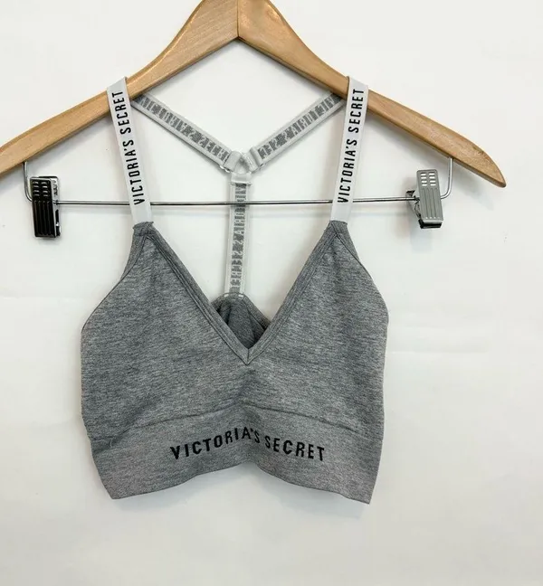 Victoria’s Secret heathered gray y strap seamless sports bra XS - Image 2