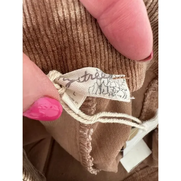 Mystree Brown Wide Leg Flare Corduroy Pants Women Size Large Pull On Boho Earthy - Image 6