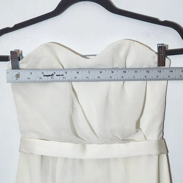 White by Vera Wang Ivory Strapless Formal Dress Size 4 - Image 8