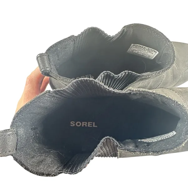 Sorel Joan of Arctic Wedge Black Leather Waterproof Ankle Chelsea Boot Womens 10 - Image 8