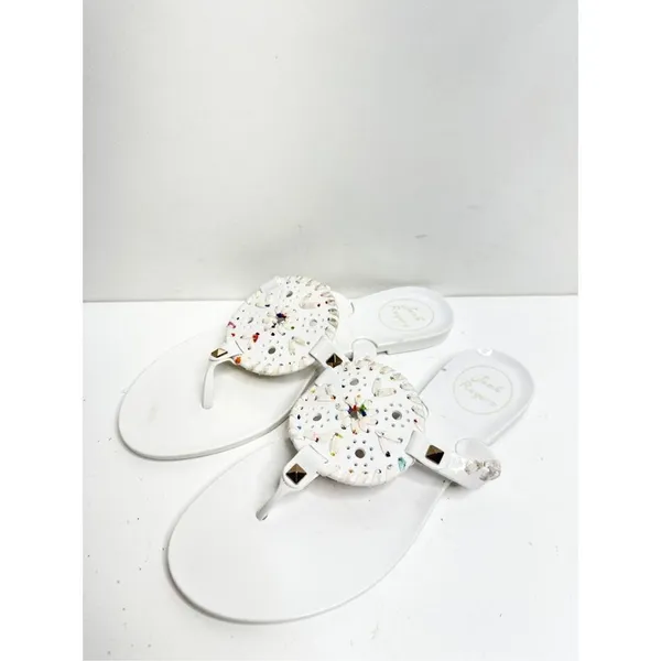 Jack Rogers Sandals‎ Womens Size 5 White Georgica Jelly Slip On Flats - Image 2