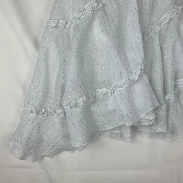 Candie's size 5 30 Asymmetrical Denim White Skirt ruffle cowgirl y2k vintage vib - Image 3