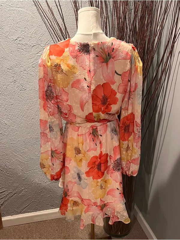 🌸Nwt Alex Marie Floral Wrap Dress Long Sleeve Size 8🌸 - Image 5