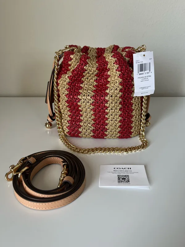 Coach Faye Mini Drawstring Bag With Stripes  - Image 3