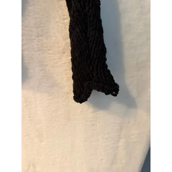 Free People Black‎ Chunky Knit V-Neck Batwing Sleeve Oversized Sweater Small - Image 6