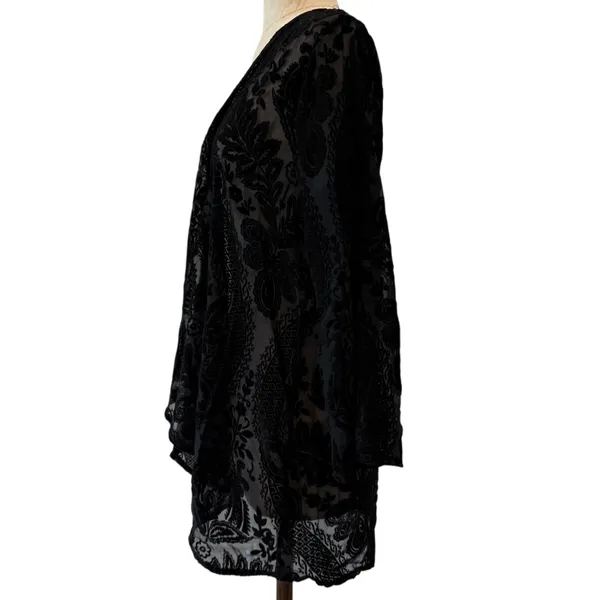 Velvet burnout paisley open kimono - Image 3