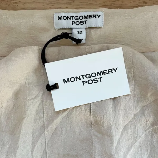 NWT Montgomery Post Pleated Midi Skirt Plus Size 3X Nude Cream - Image 3