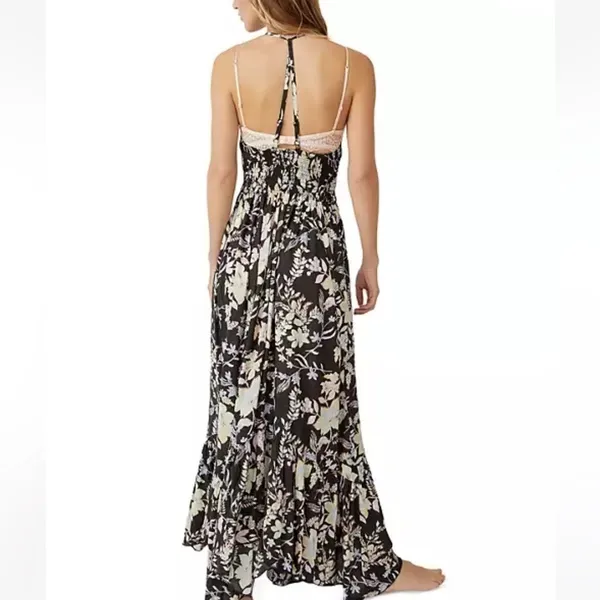 NWOT Free People Heat Wave floral Print Maxi Dress, spaghetti strap racer back,S - Image 2