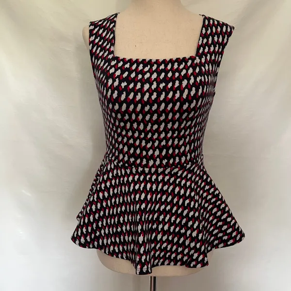 Eri Ali Effie Peplum Womens Top Sz XS Office Coquette Mod Knit Anthropologie - Image 14