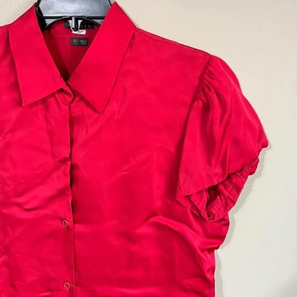 Theory large red short‎ sleeve blouse - Image 2