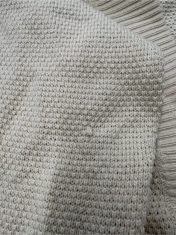 Flat White Cream Knit Oversized Cottagecore Cardigan Womens OSFM - Image 4