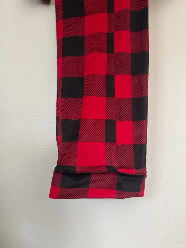 Joyspun Red Black Buffalo Plaid Pajama Set Women's Small (4-6) NWT Soft 2-Piece - Image 2