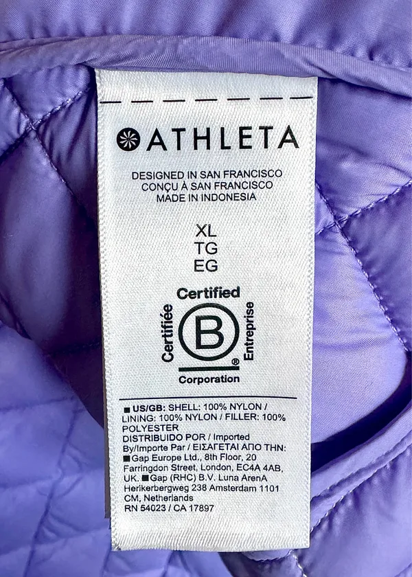 Athleta Whisper Featherless Puffer Jacket Madeira Purple XL - Image 6
