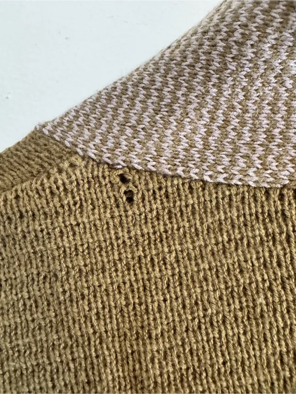 Urban Outfitters Olive and Lavender Striped Open Cardigan - Image 5