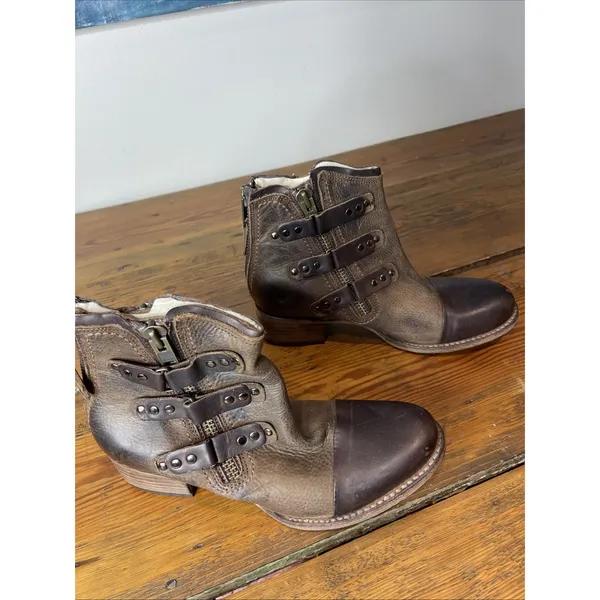 Freebird Brown Leather Grecko Ankle Boot‎ Sz 10 - Image 6