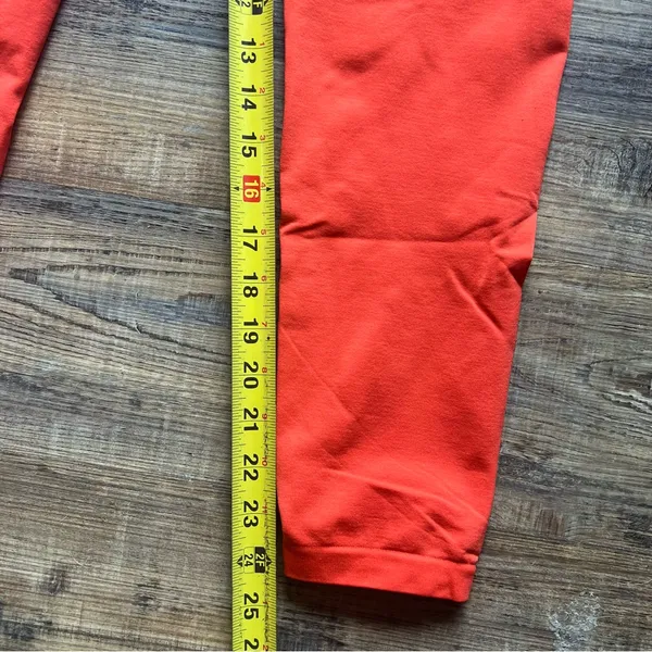 Gymshark Fit Seamless Mid Rise Activewear Leggings Red/Orange Size Medium - Image 5