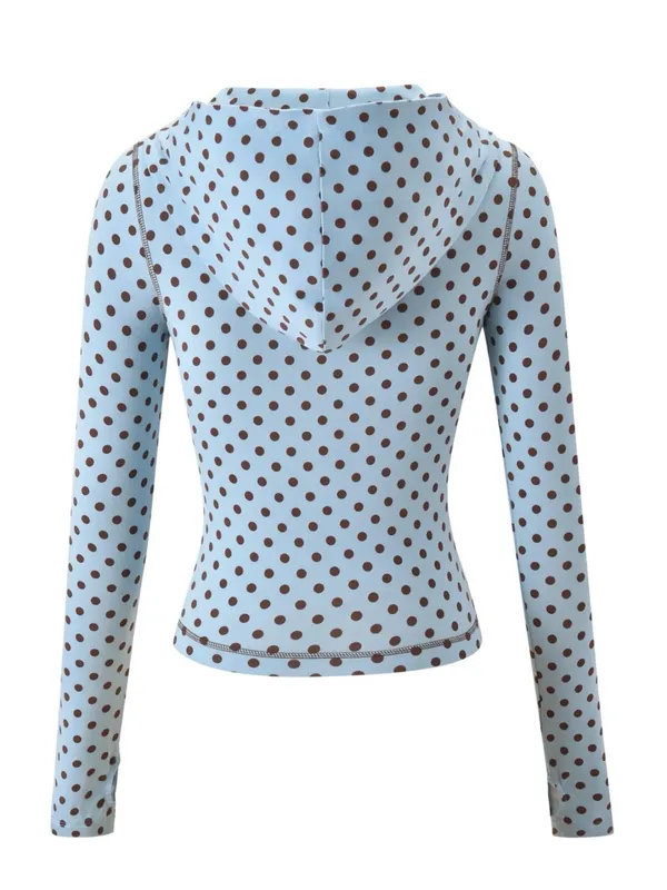 I.AM.GIA Blare Hoodie Polka Dot Blue Medium NWT - Image 5