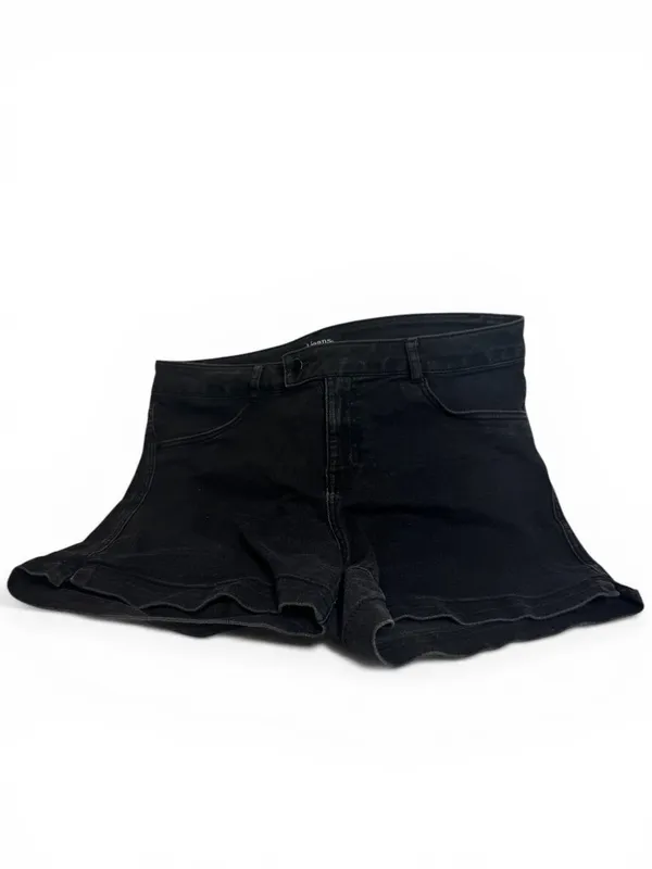 d.jeans Womens Black Denim Shorts Size 14 Stretch Casual Flare Hem Mid Rise - Image 2