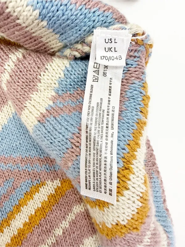 Free People Beach Malibu Pattern Textured Oversized Crew Neck Sweater Boho - Image 15