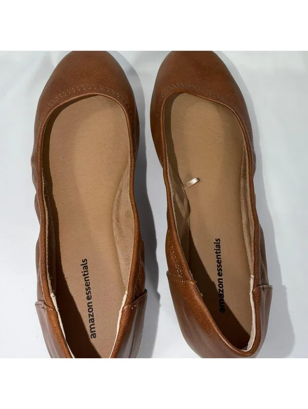 Amazon Essentials Women’s Ballet Flats Brown Size 8.5 Wide - Image 6