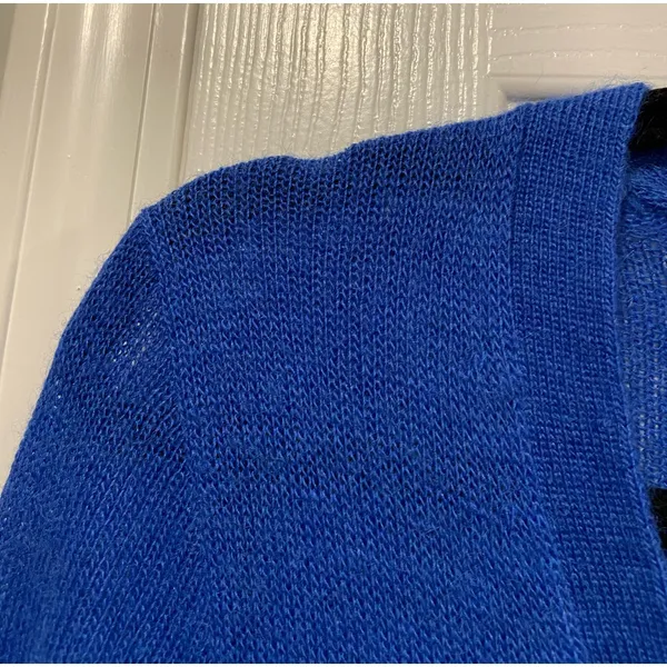 J. Crew Size M Royal Blue Long Sleeve Italian Spun Alpaca Blend Button Cardigan - Image 3