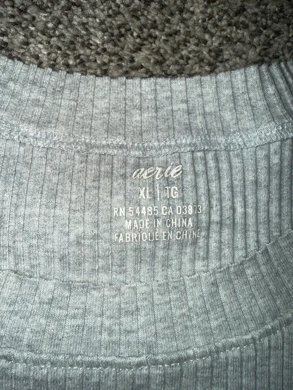 Aerie Women's Ribbed Crewneck Cropped Tank Top in Heather Gray - Image 3