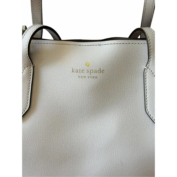Kate Spade Harper Satchel Parchment Pebbled Leather Crossbody Tote Shoulder Bag - Image 3