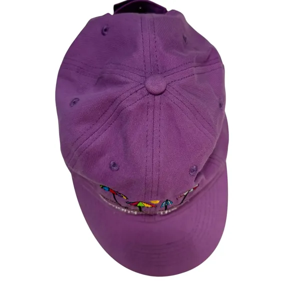 Ormond By The Sea Embroidered Purple Baseball‎ Cap Beach Scene Adjustable - Image 5