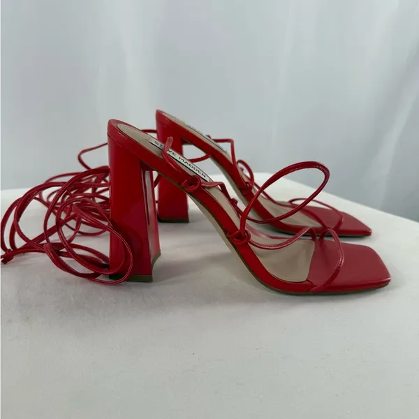 Steve Madden Leverage Wrap Tie Heels in‎ Red Size 9 - Image 2