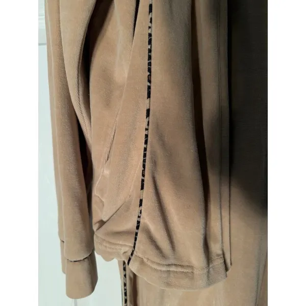 Vintage Contact 2pc Velour Set Zipper Broken‎ With Leopard Trim Woman Large - Image 5