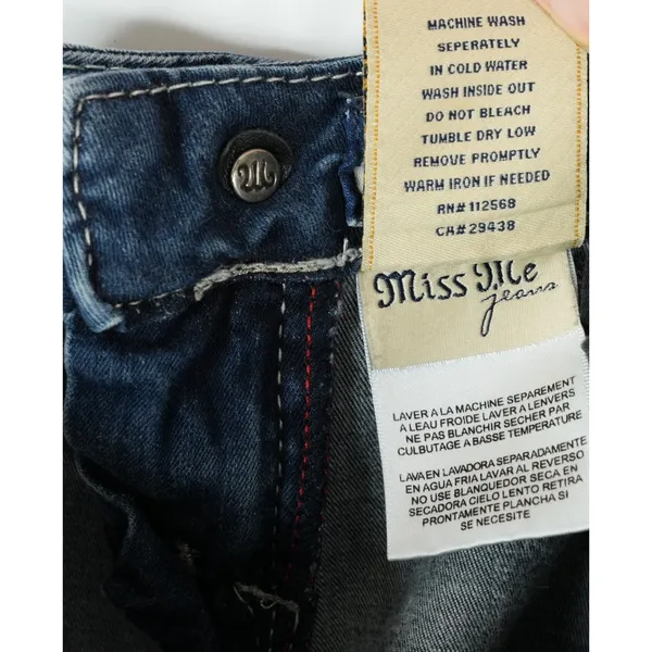 Miss Me Jegging Jeans Womens 26x30 JE1051GR Skinny Bling‎ Rhinestone Embroidered - Image 7
