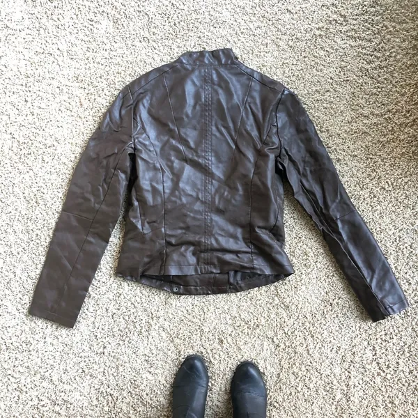 Forever 21 Brown leather jacket Sz M ❤️ - Image 4