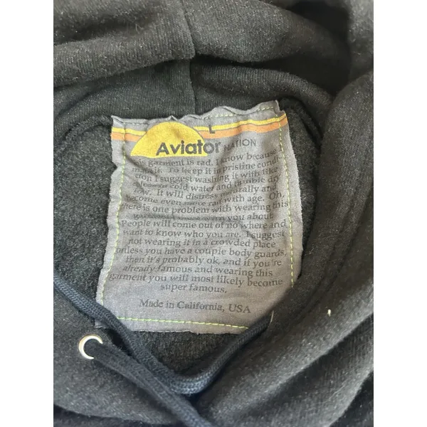 AVIATOR NATION Charcoal Ombré Bolt Pullover Hoodie Women's Size L - Image 5