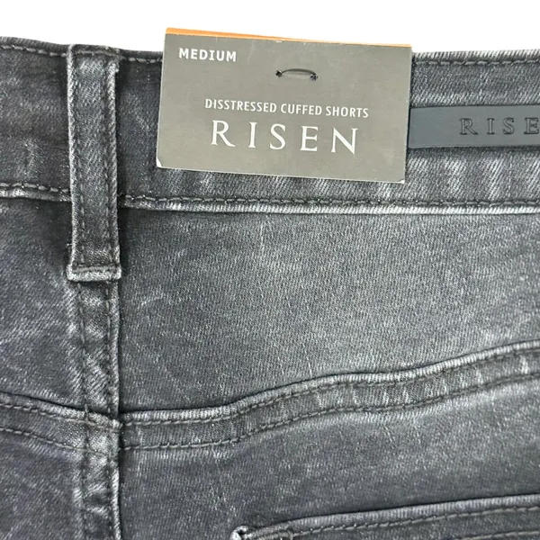 RISEN Women's‎ Medium Distressed Cuffed Denim Shorts Button Fly - Image 4
