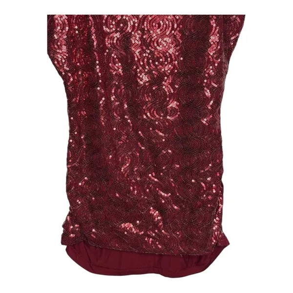 The Limited Sequin Tank Top Women XS Burgundy Sparkle Sleeveless‎ Party Glam - Image 6