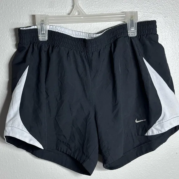 Nike‎ Dri-Fit Women Running Athletic Black/White Shorts size M - Image 2