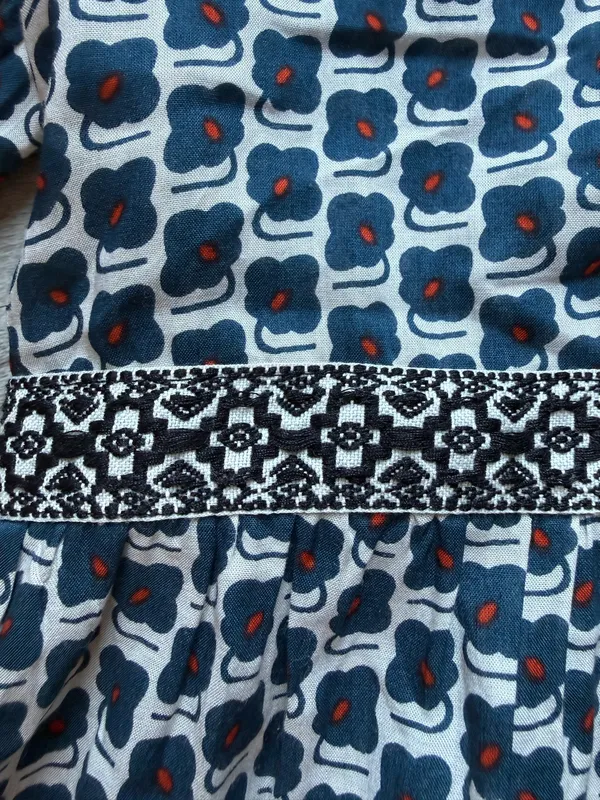 Anthropologie Floral Tiered Balloon Sleeves Loose Bohemian Dress Size XS Tie - Image 8