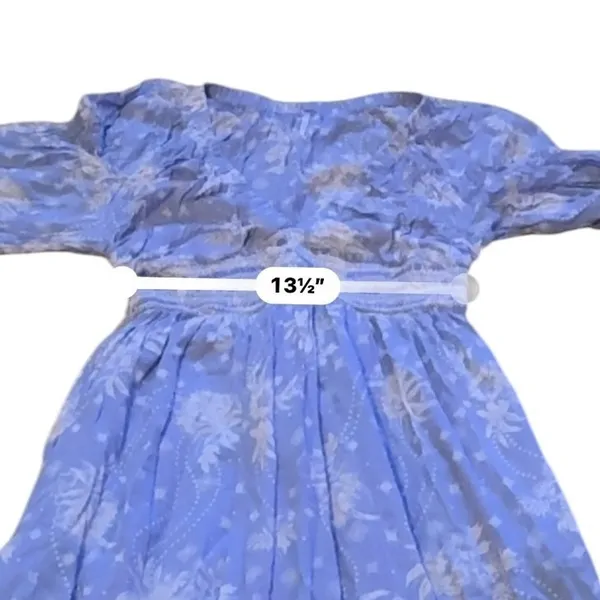 Free People Golden Hour Maxi Dress Women's Small Blue‎ Floral Boho Smocked - Image 10